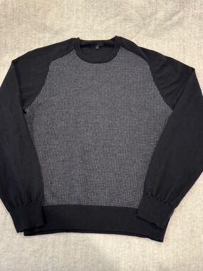 Patrick Assaraf 100% Merino Wool Crew Neck Sweater XL Houndstooth